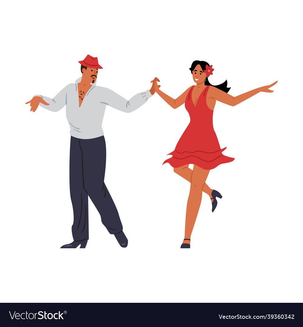 Salsa dance to latin music of couple people happy Vector Image