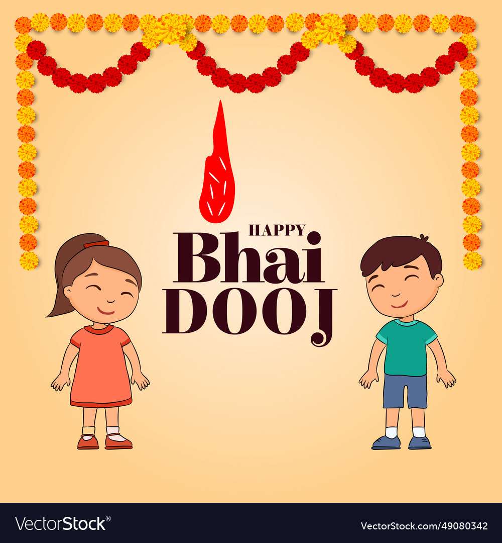 Poster Of Happy Bhai Dooj Royalty Free Vector Image