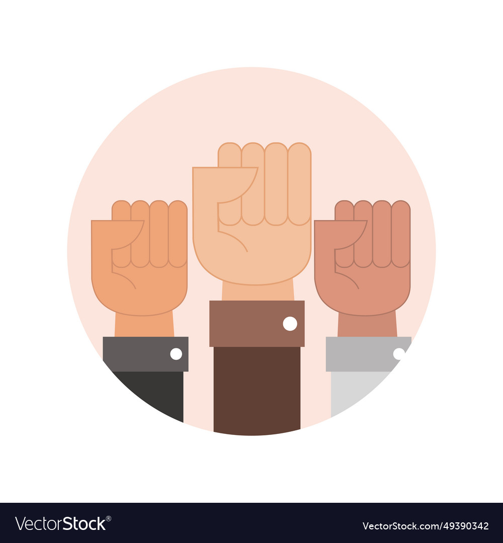 Rise fists Royalty Free Vector Image - VectorStock