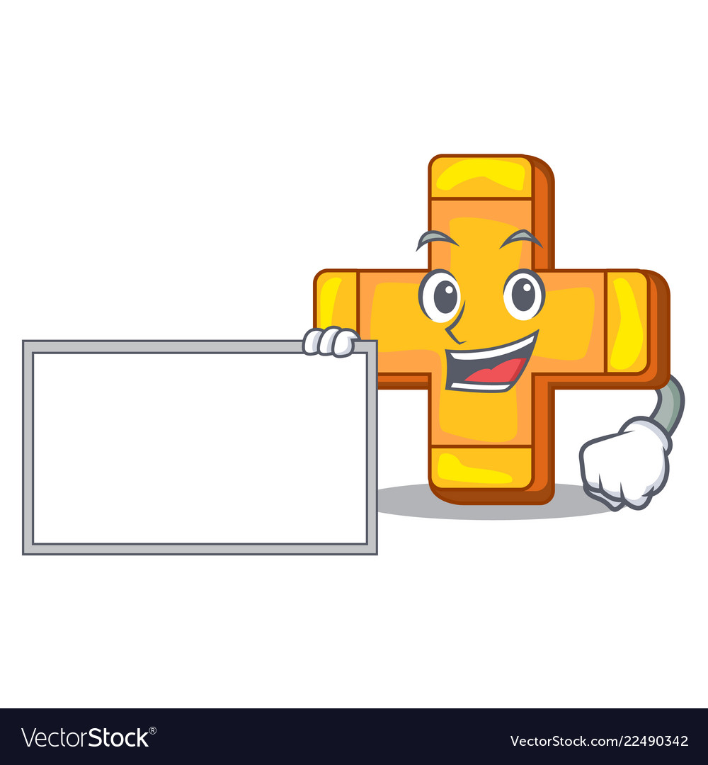 With board character line draw symbol plus sign Vector Image