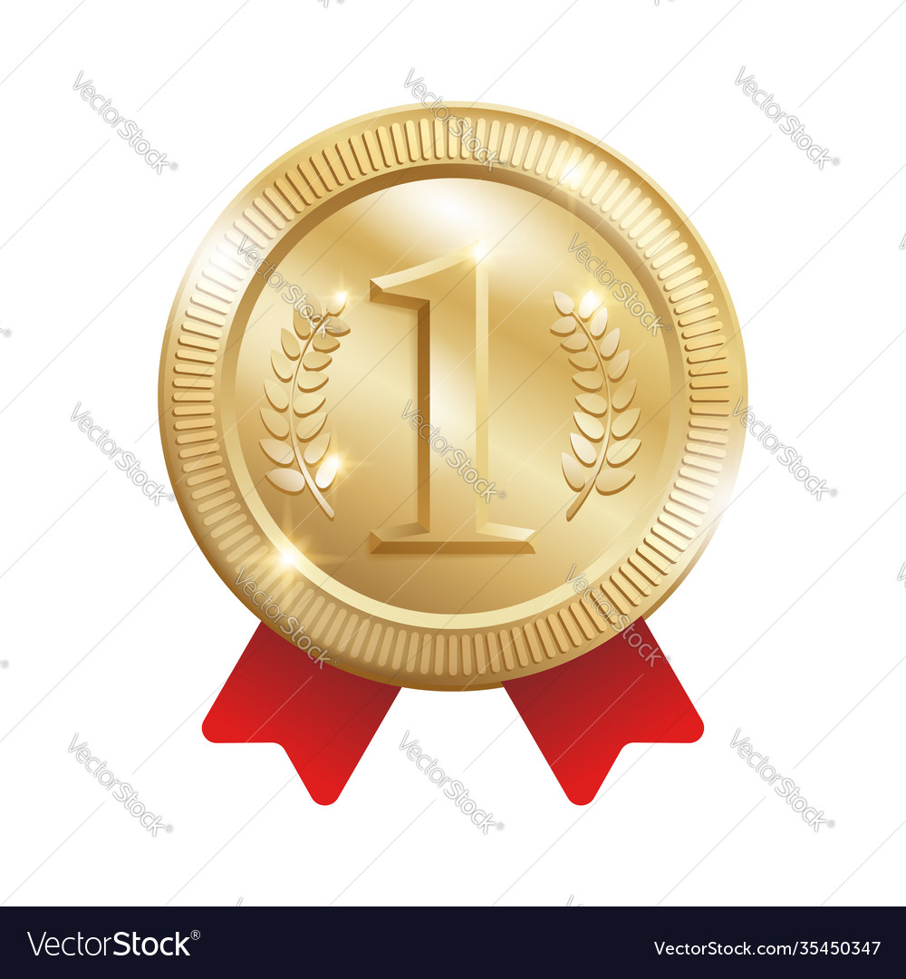 1st place golden medal award - emblem or icon Vector Image