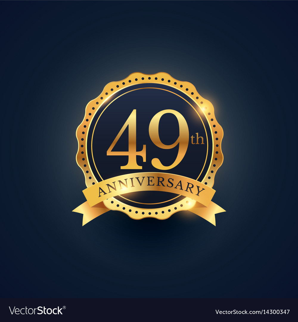 49th Anniversary Celebration Badge Label Vector Image