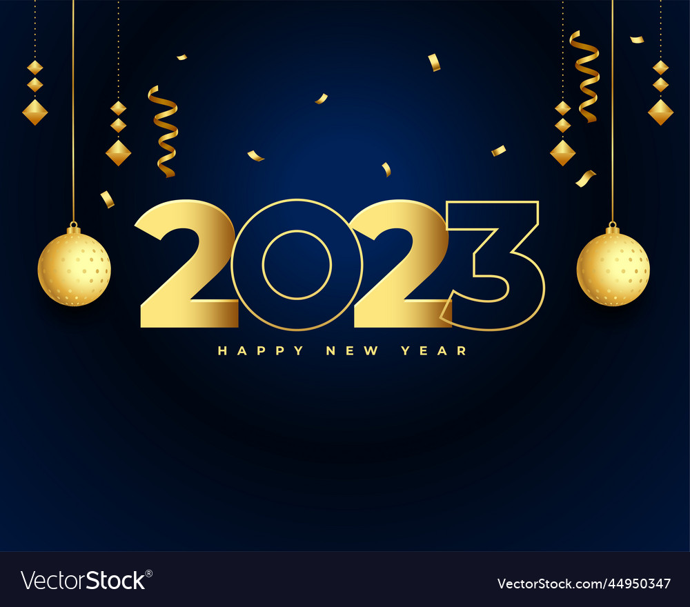 Decorative new year 2023 wishes card Royalty Free Vector