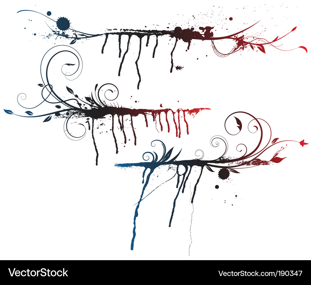 Floral grunge elements Royalty Free Vector Image