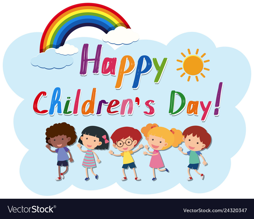 Happy children day template Royalty Free Vector Image