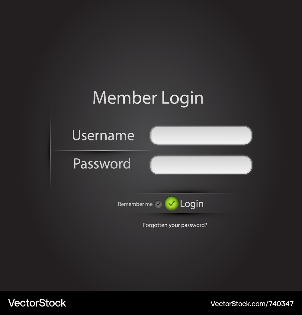 Login page Royalty Free Vector Image - VectorStock