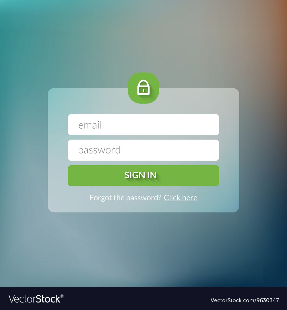 Member login form interface for web page site