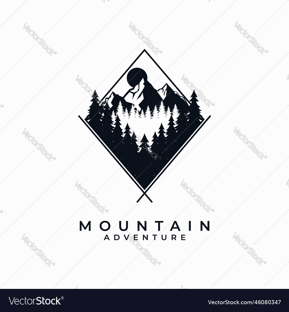 Mountain landscape outdoor template Royalty Free Vector