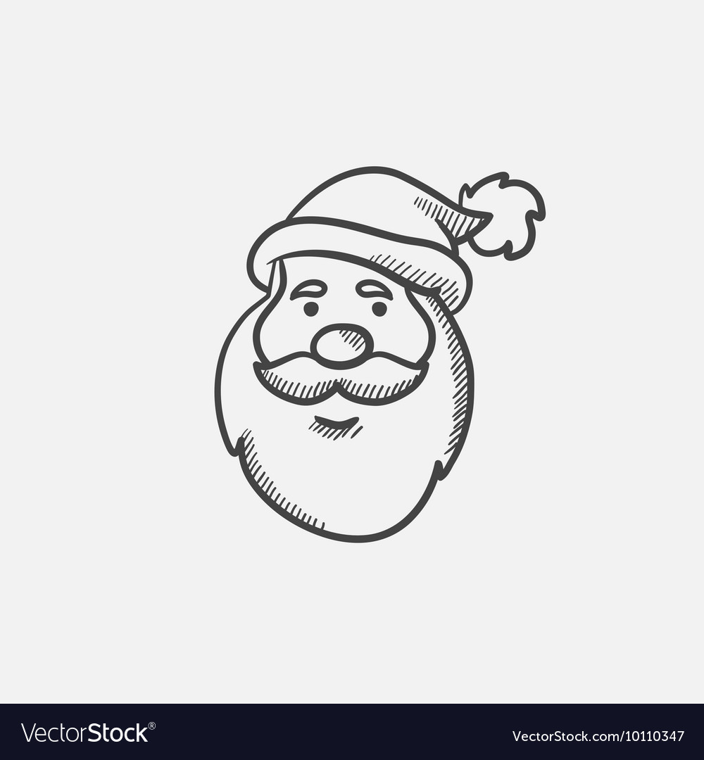 Happy Santa Claus face image | Coloring Page