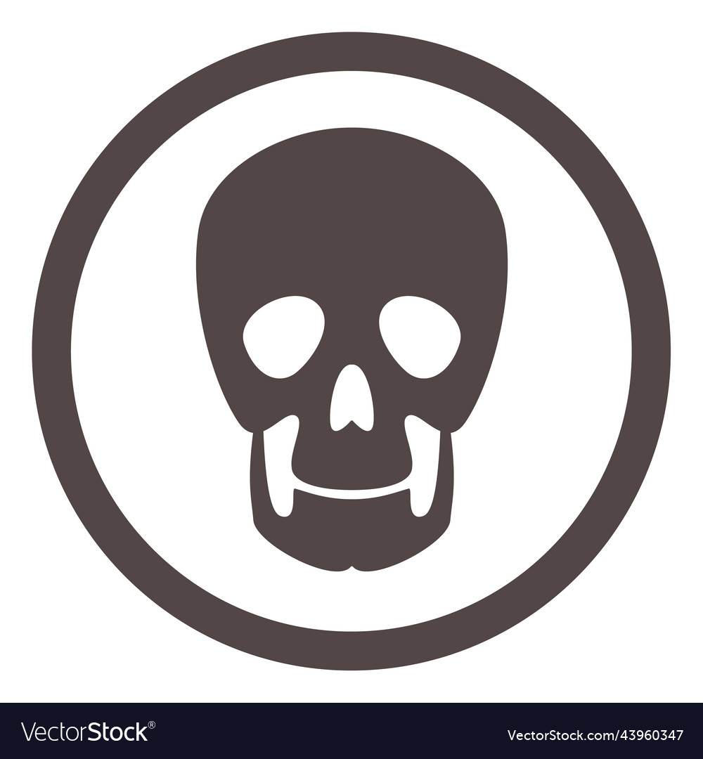Skull icon human head bone medical symbol vector image Skull icon human head bone medical symbol