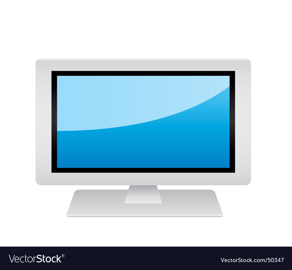 White monitor Royalty Free Vector Image - VectorStock