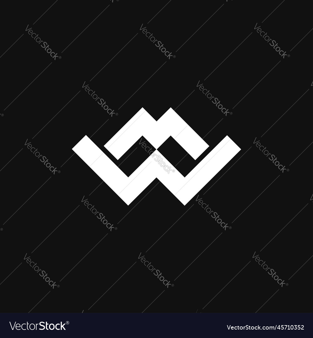 Mw wm logo design Royalty Free Vector Image - VectorStock