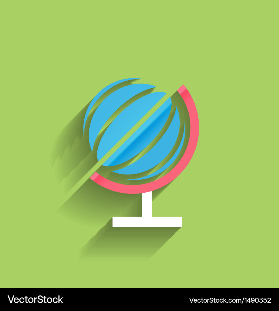 School globe flat design Royalty Free Vector Image