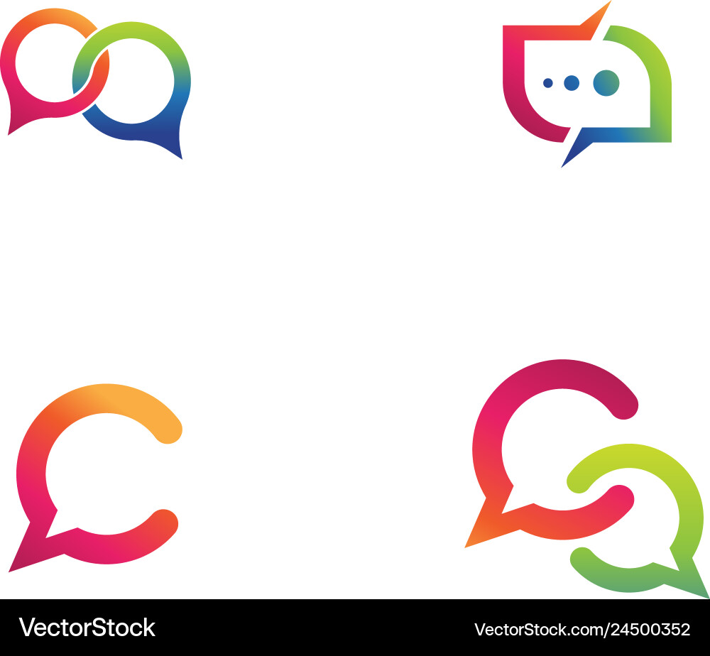 Speech bubble icon logo template Royalty Free Vector Image