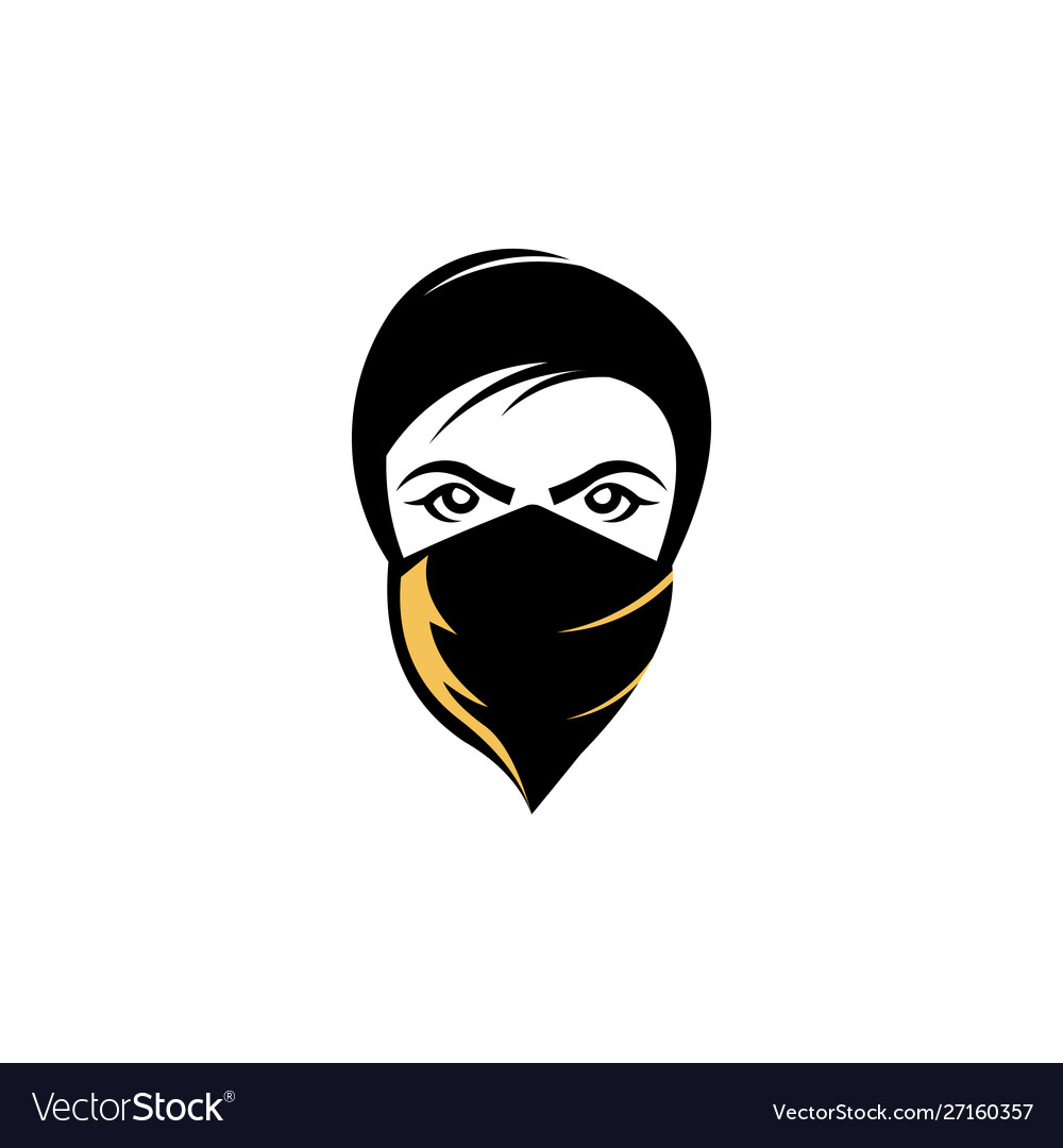 Bandit Girl Wearing A Cowboy Hat With Long Hair Vector Image