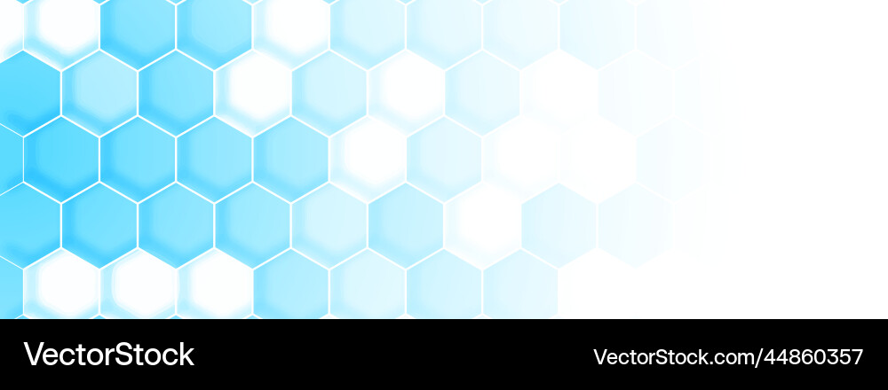 Blue molecule structure banner template Royalty Free Vector