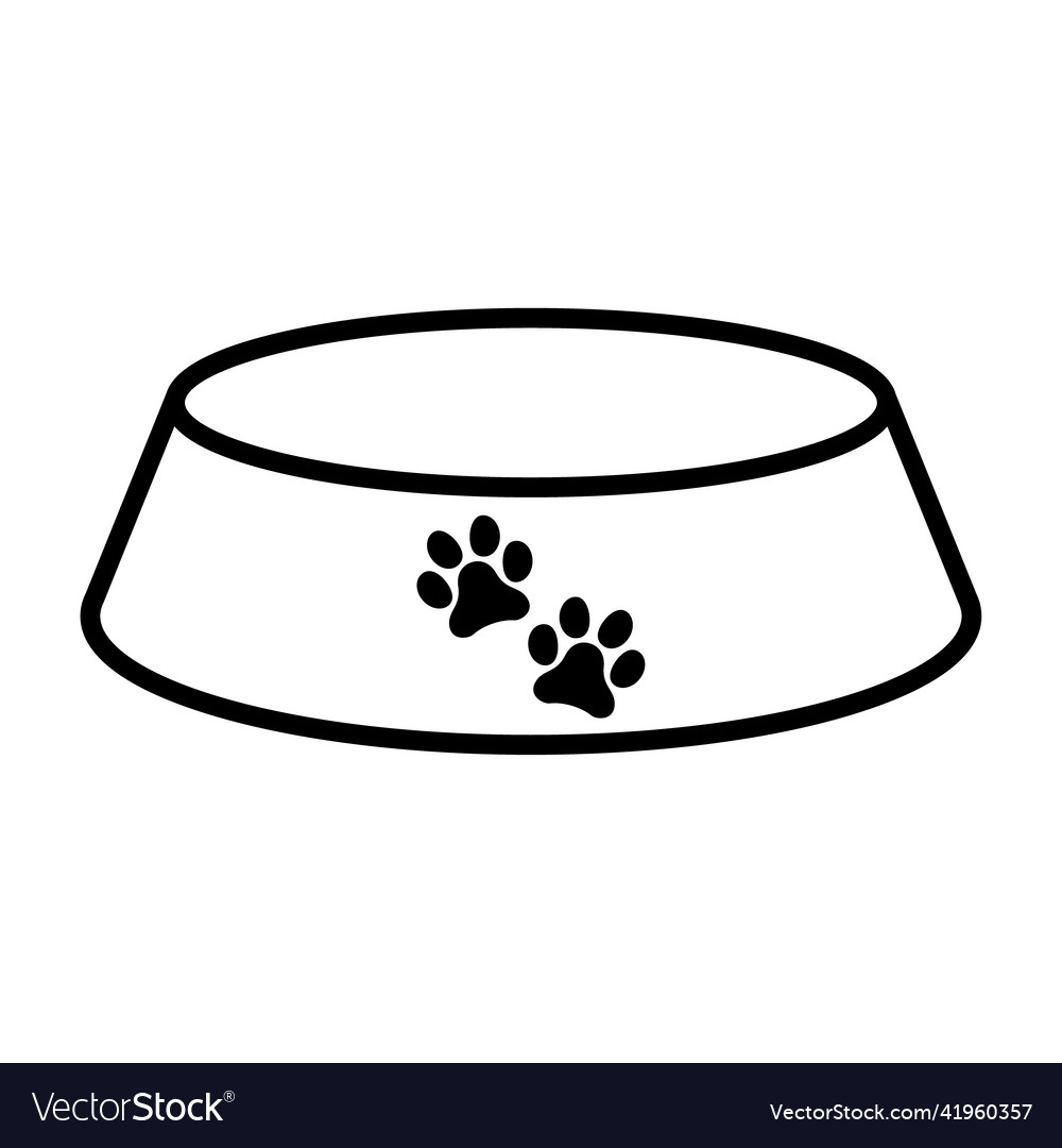 Bowl icon for pet food sign isolated Royalty Free Vector