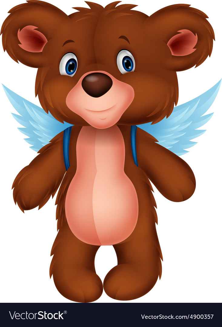 Cartoon Baby Bear With Wings Vector Image Cartoon Baby Bear With Wings Vector Image