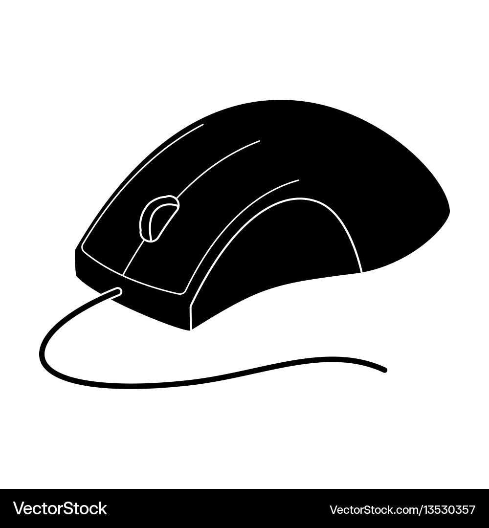 Computer mouse icon in black style isolated Vector Image