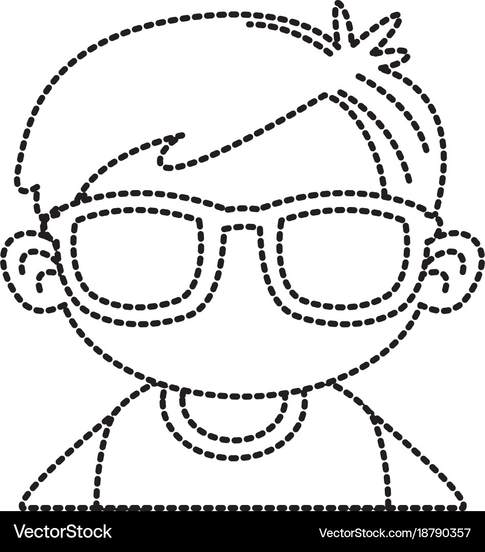 Cute boy with sunglasses cartoon Royalty Free Vector Image