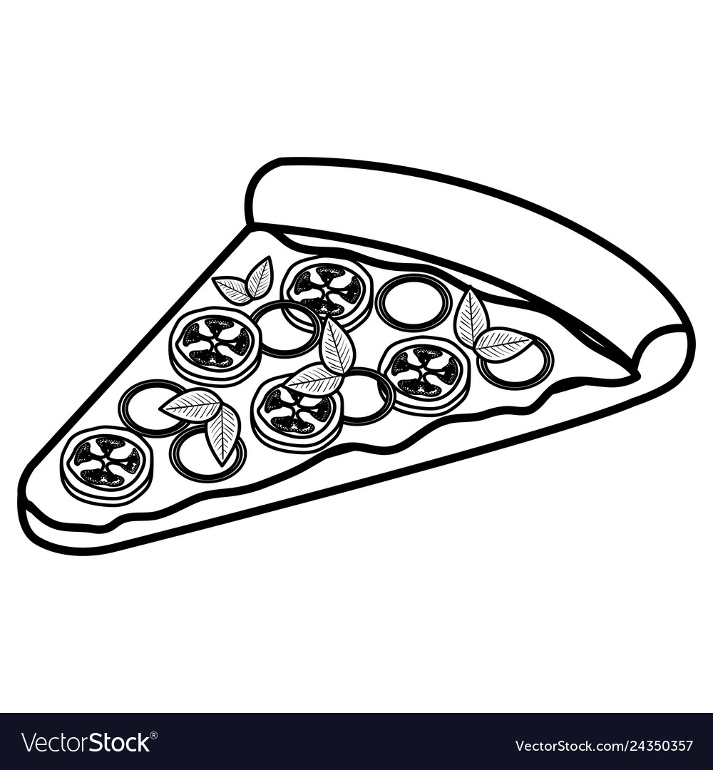 Delicious italian pizza portion Royalty Free Vector Image