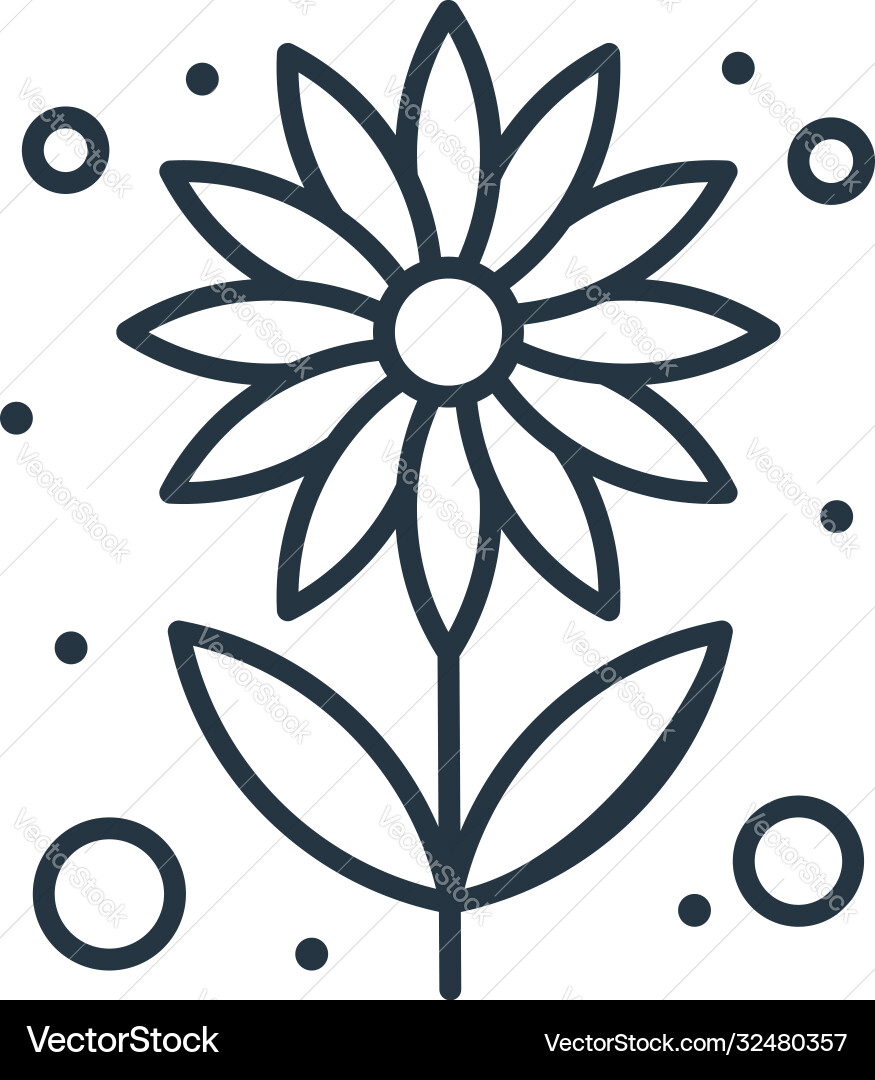 Flower icon editable stroke linear Royalty Free Vector Image