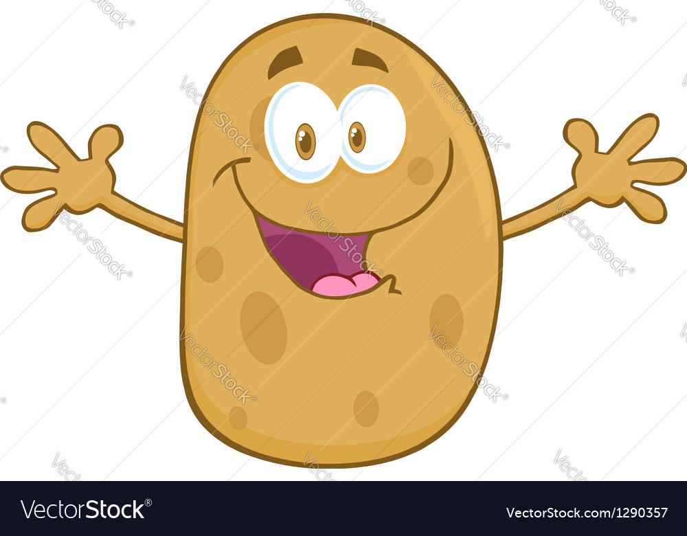 Potato Cartoon Mascot Character Royalty Free Vector Image 6354