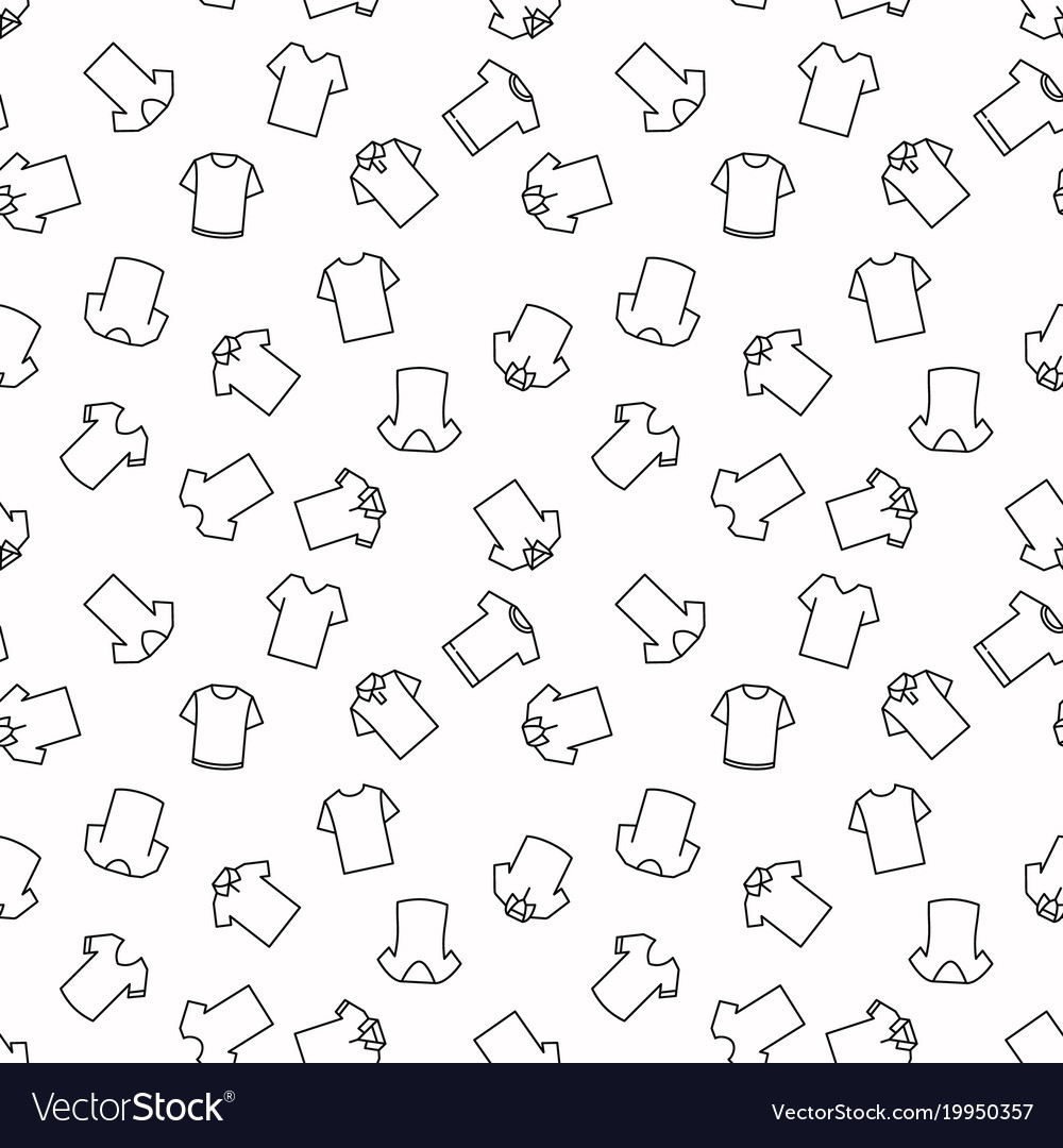 T-shirt seamless pattern in outline style Vector Image