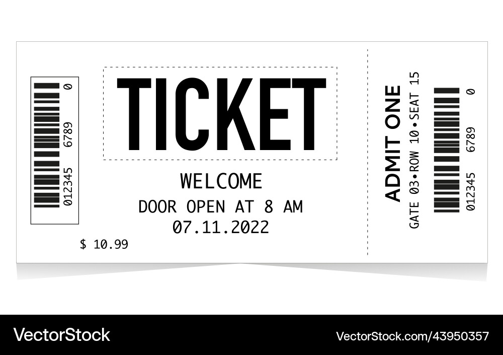 Ticket concept Royalty Free Vector Image - VectorStock