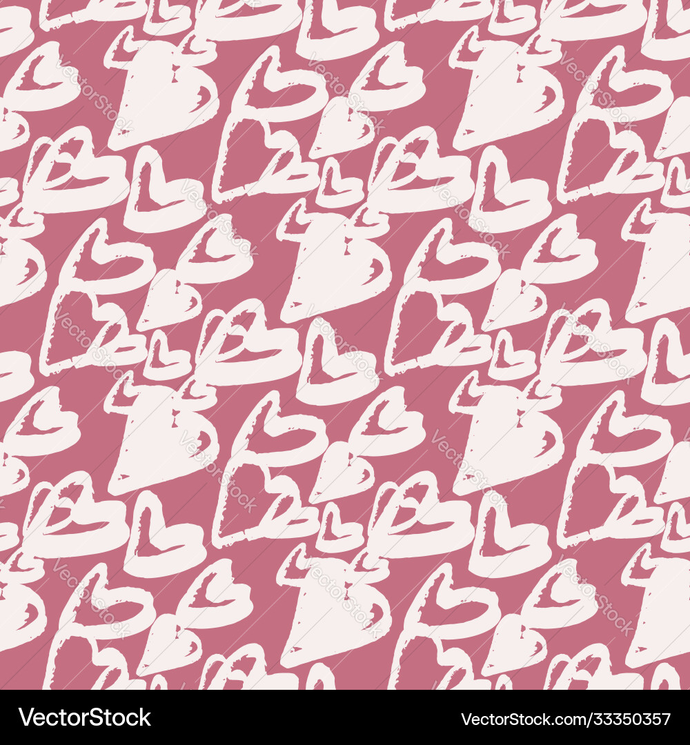White hand drawn elements seamless pattern pink Vector Image