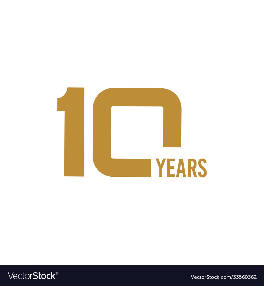 10 year anniversary template design Royalty Free Vector