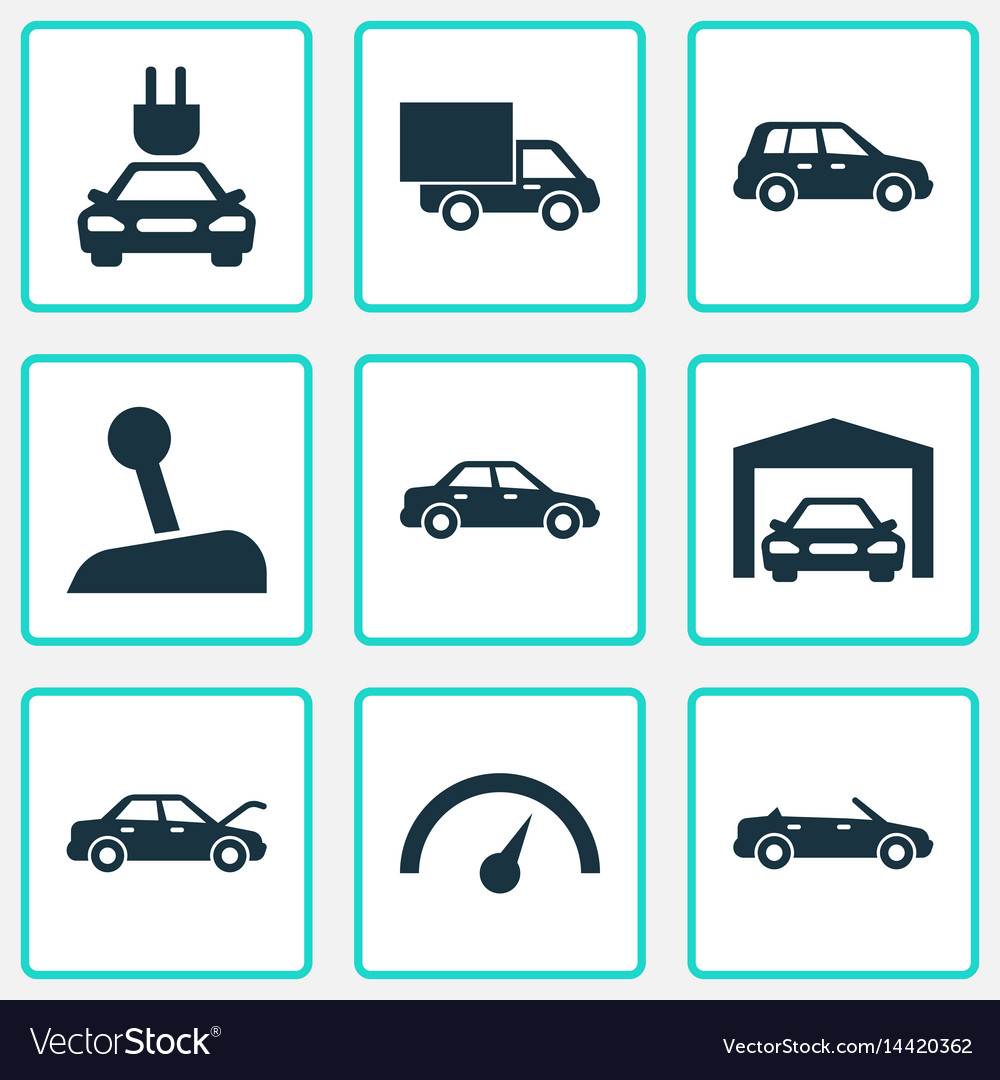 Auto icons set collection of plug repairing Vector Image