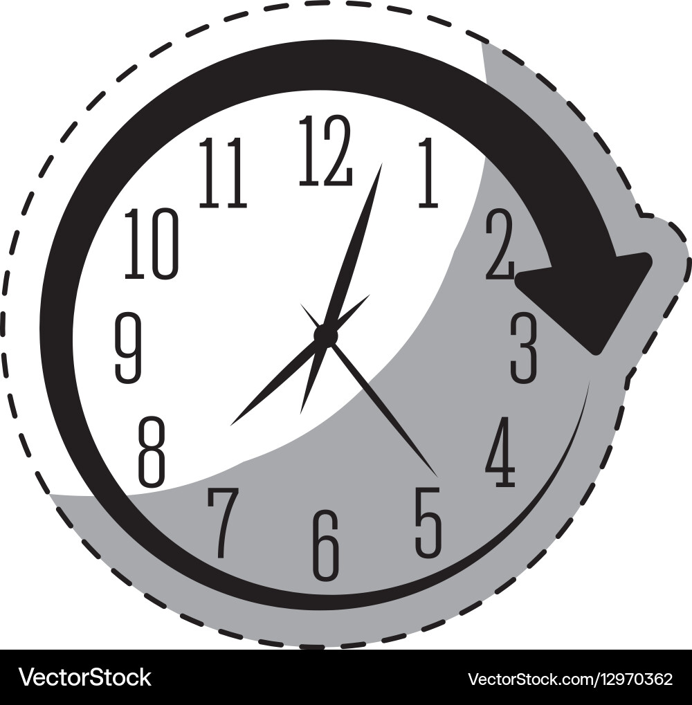 Black wall clock icon image Royalty Free Vector Image