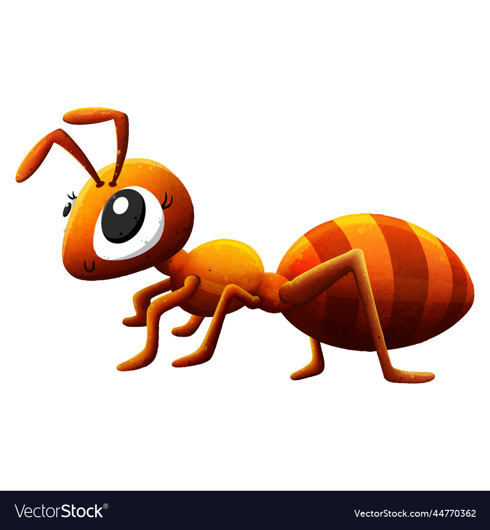 Cartoon ant emmet insect with cute face Royalty Free Vector Cartoon ant emmet insect with cute face Royalty Free Vector