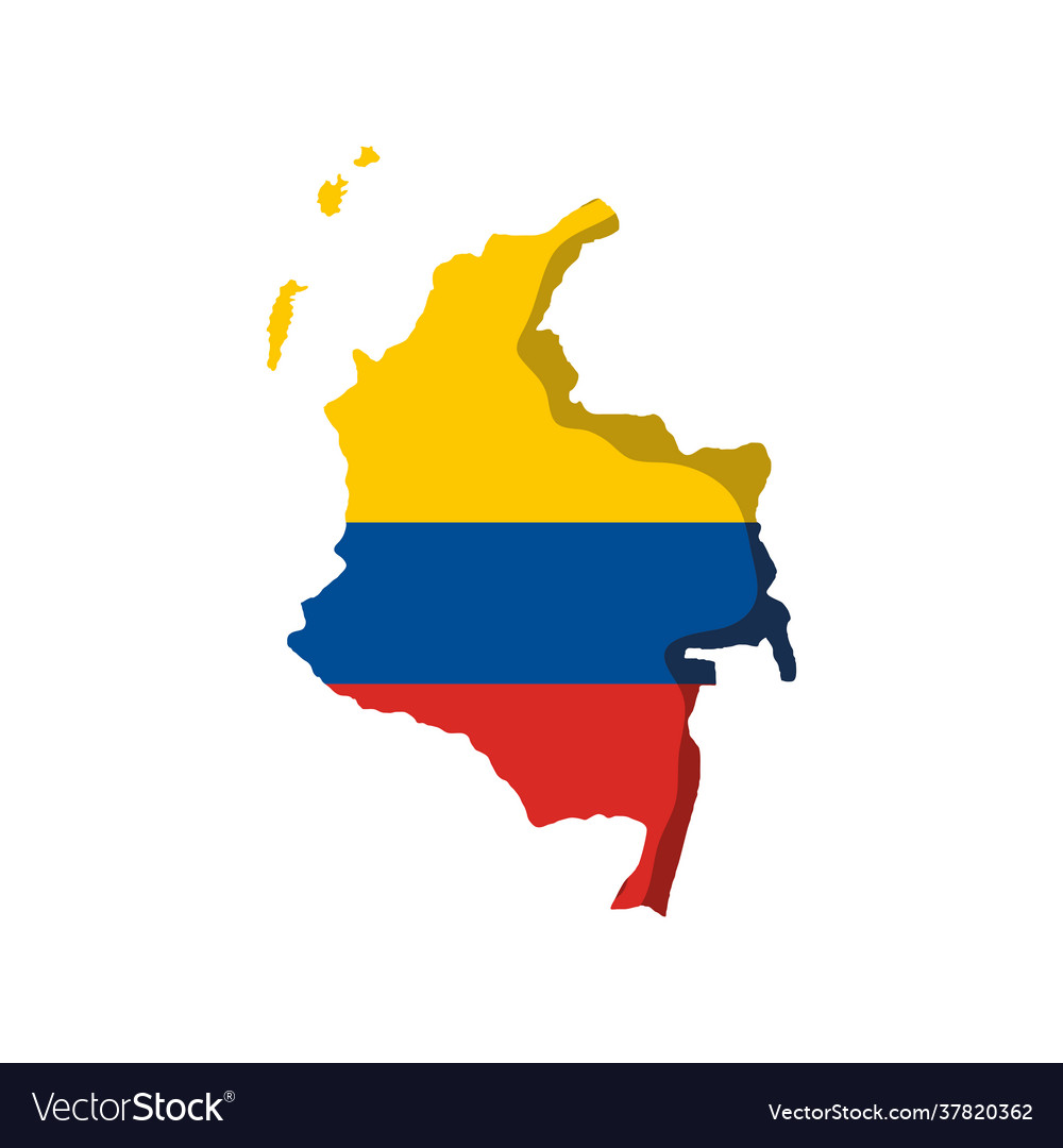 Colombia map flag Royalty Free Vector Image - VectorStock