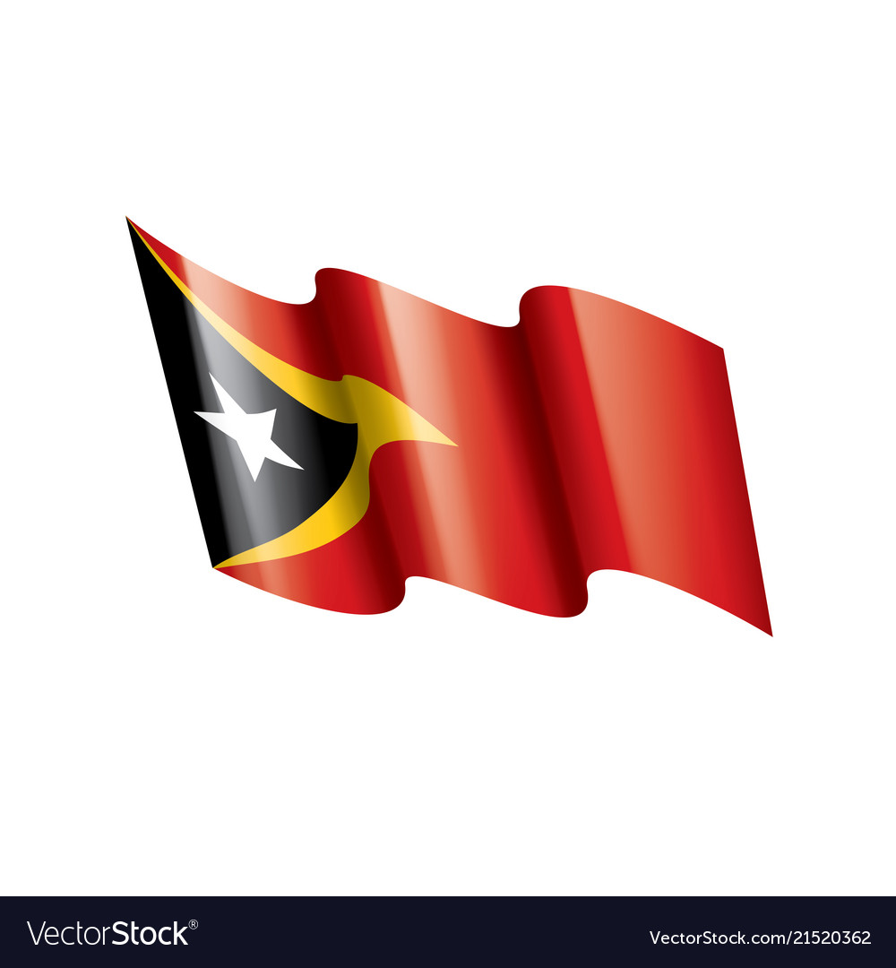 East timor flag on a white Royalty Free Vector Image