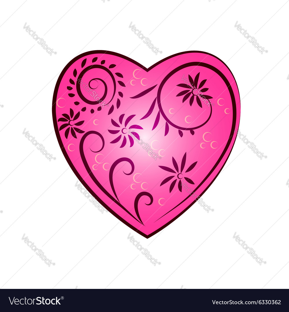 Patterned heart Royalty Free Vector Image - VectorStock