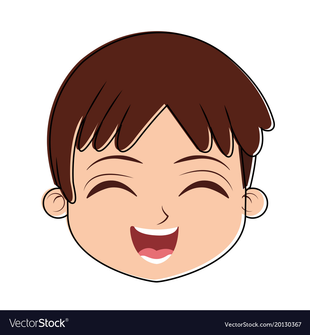 Cartoon Boy Face Outline