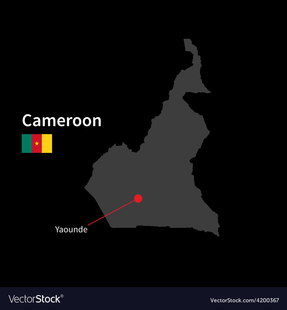 Detailed map of cameroon and capital city yaounde Vector Image