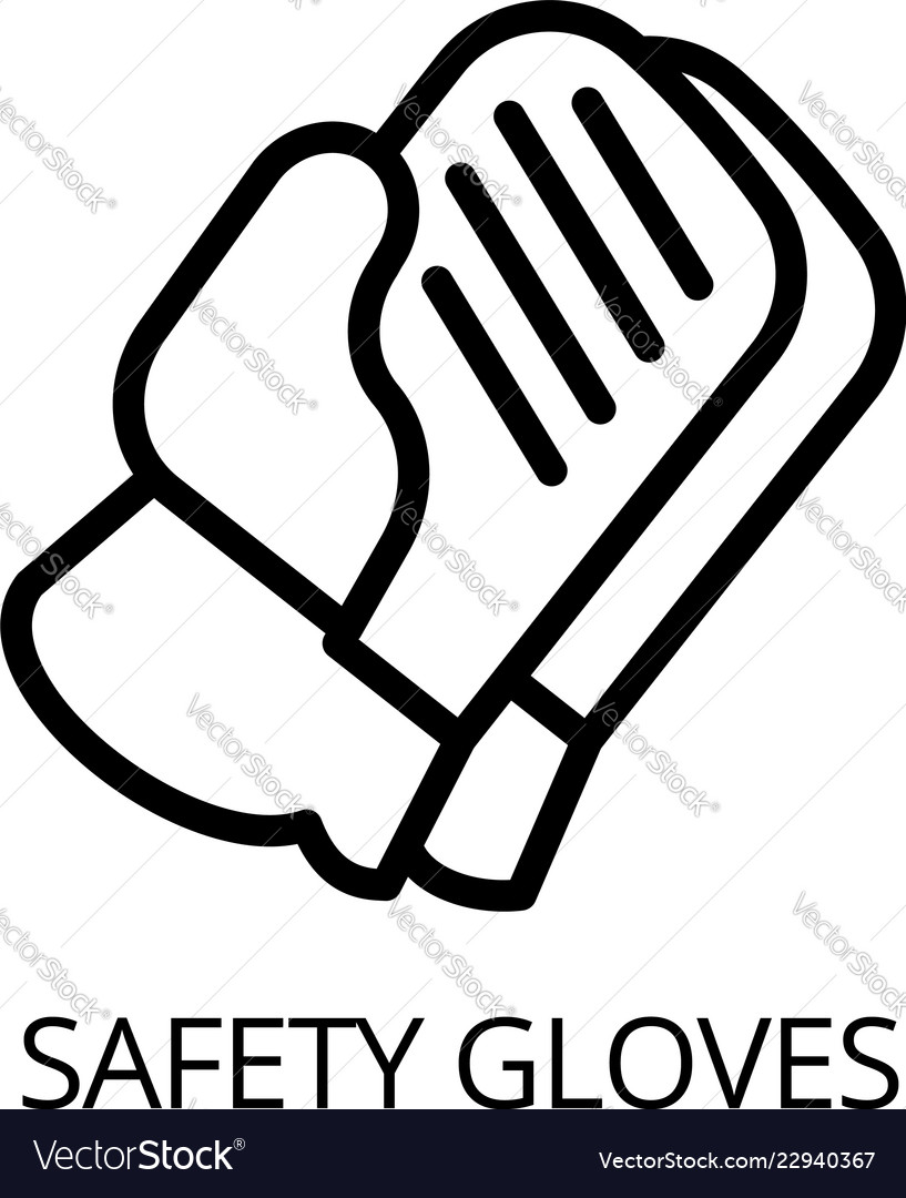 Safety gloves icon outline style Royalty Free Vector Image