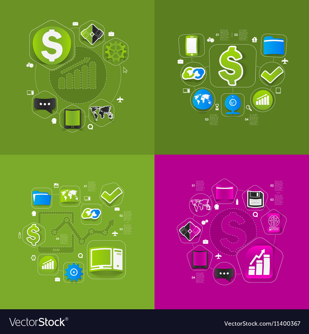 Set of sticker design high-tech business concept Vector Image