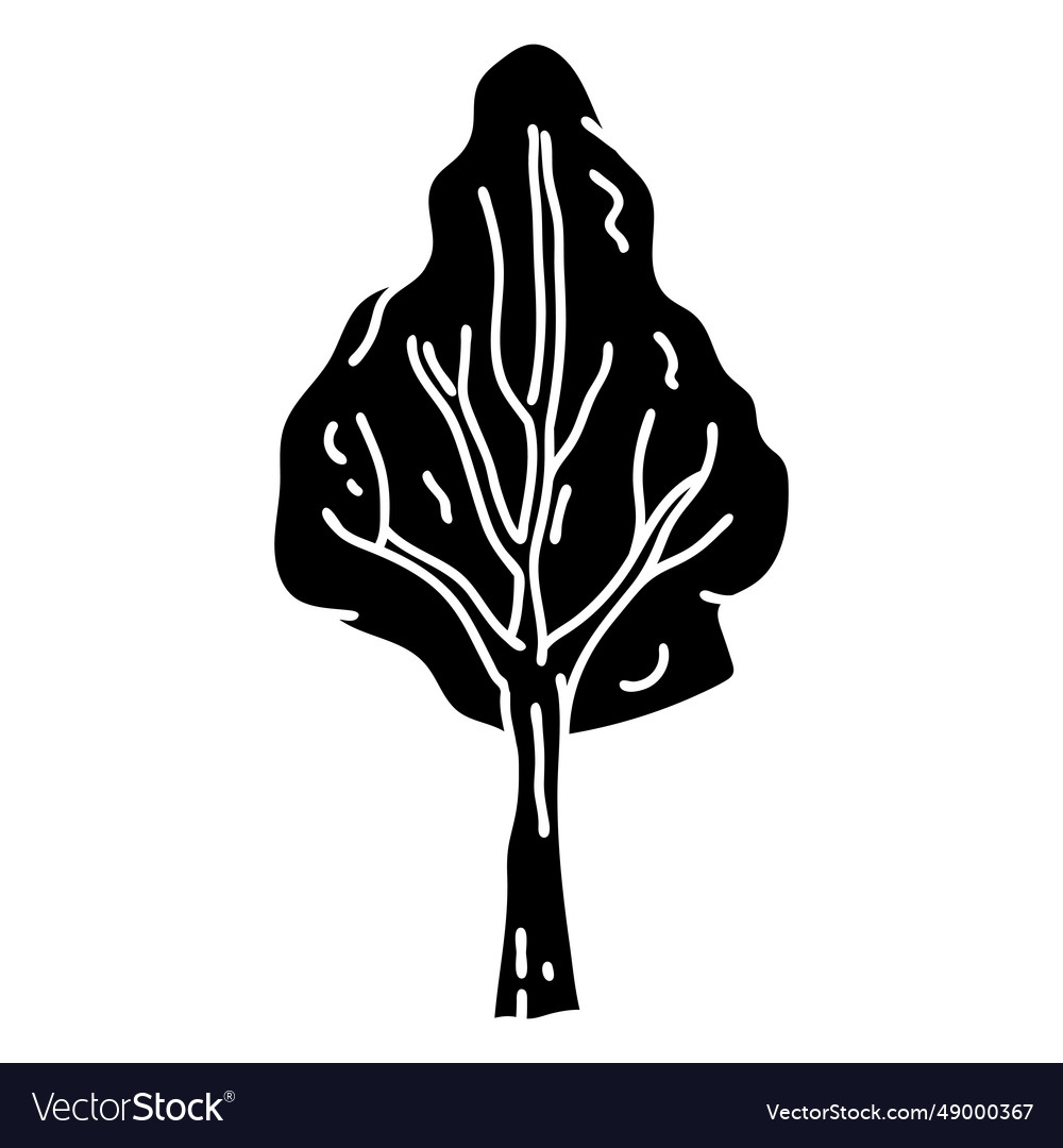 Simple tree cut out Royalty Free Vector Image VectorStock