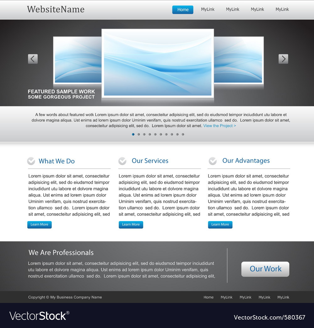 Website template Royalty Free Vector Image - VectorStock