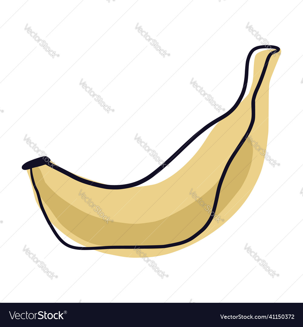 Hand drawn banana isolated