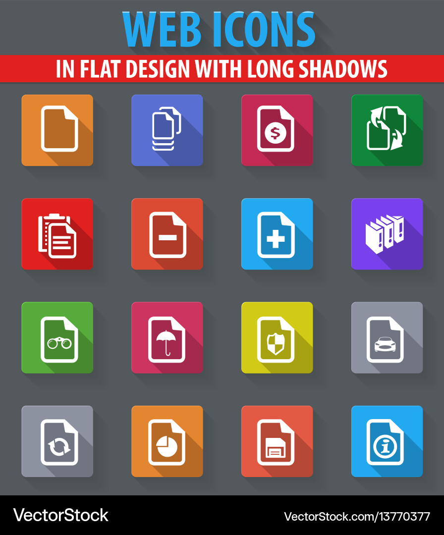 Documents icons set Royalty Free Vector Image - VectorStock