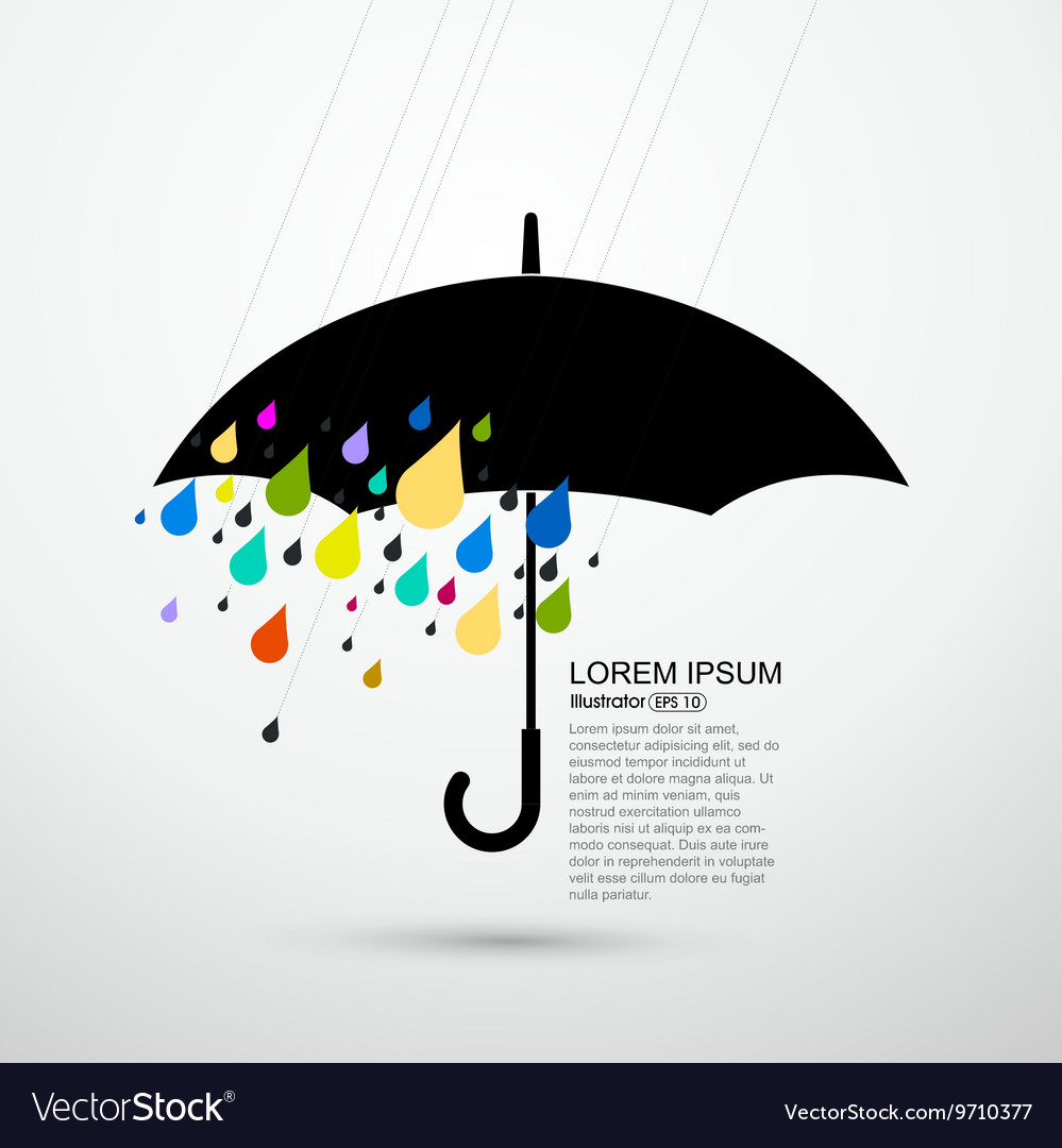 Rain and umbrella abstract Royalty Free Vector Image