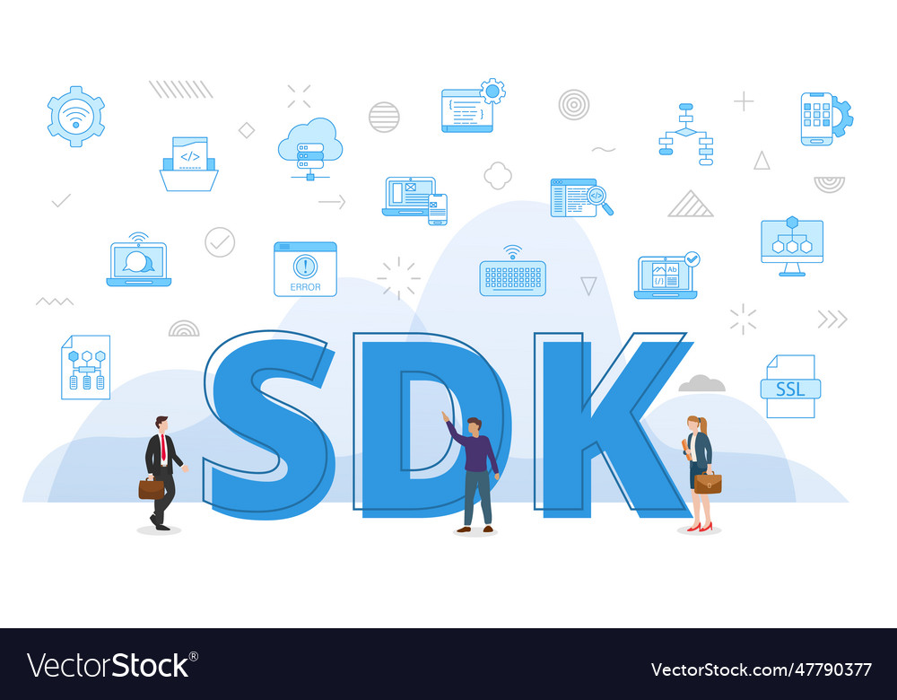 Sdk software development kit concept with big Vector Image