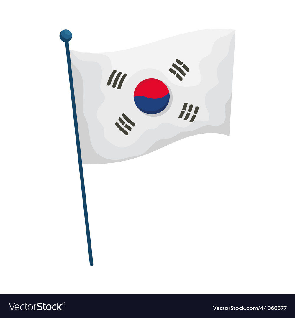 South korea flag Royalty Free Vector Image - VectorStock