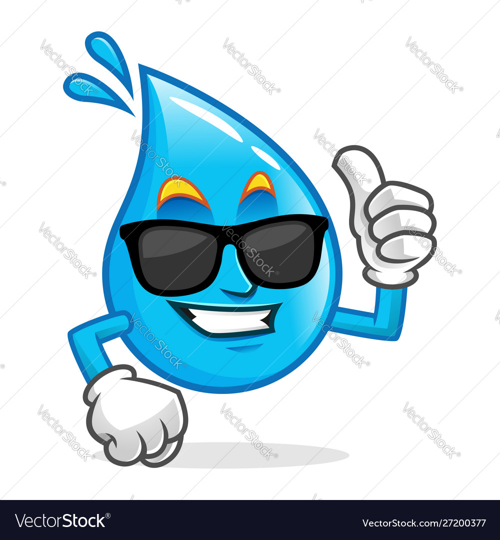 Sun glasses water character design Royalty Free Vector Image