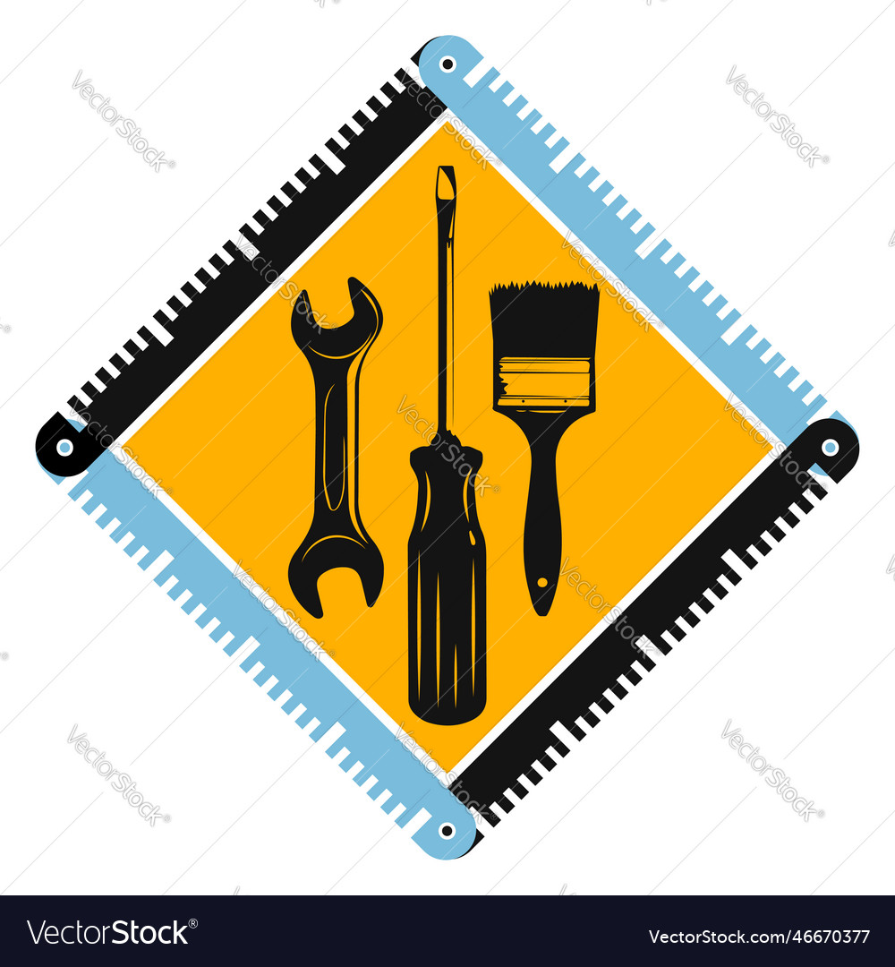 Symbol for service and repair with tool Royalty Free Vector